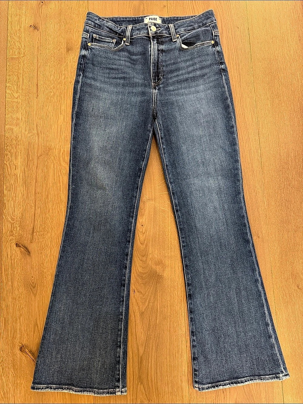 Paige Laurel Canyon High Rise Flare Jeans Blue Waist Size 30 Petite
